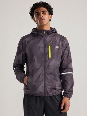 Starter Lightweight Hooded Running Windbreaker Jacket L